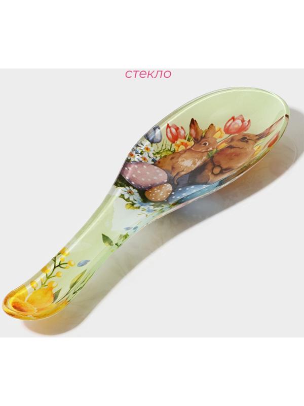Подставка стеклянная под ложку Доляна «Акварель», 23,5×8,3×1,5 см