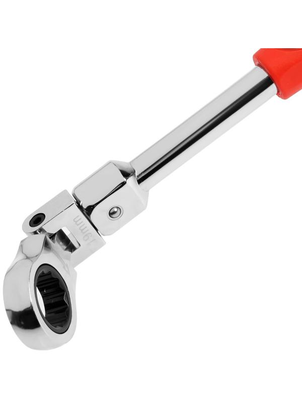 Набор трещоточных ключей ТУНДРА, CrV, сменные поворотные головки 8 - 19 мм, 72 зуба, 8 шт.