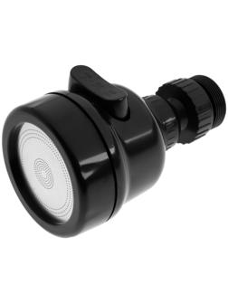 Аэратор ZEIN Z3611, трёхрежимный, на шарнире, с переходниками, черный