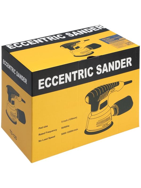 Шлифмашина эксцентриковая ТУНДРА, 400 Вт, 125 мм, 7000 - 14000 об/мин, 6 скоростей