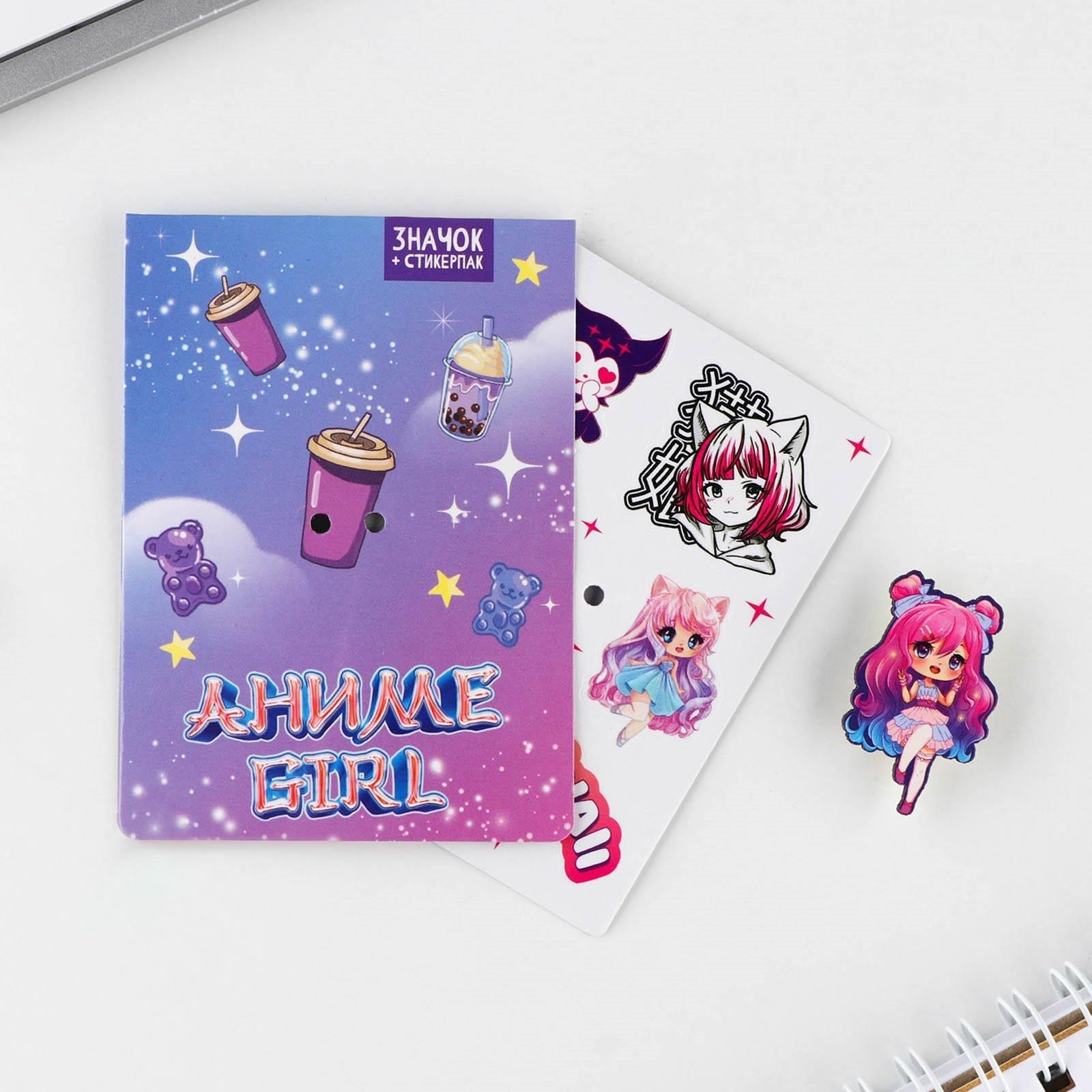 Значок с наклейками