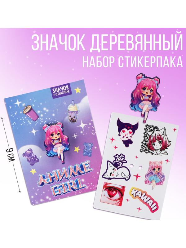 Значок с наклейками