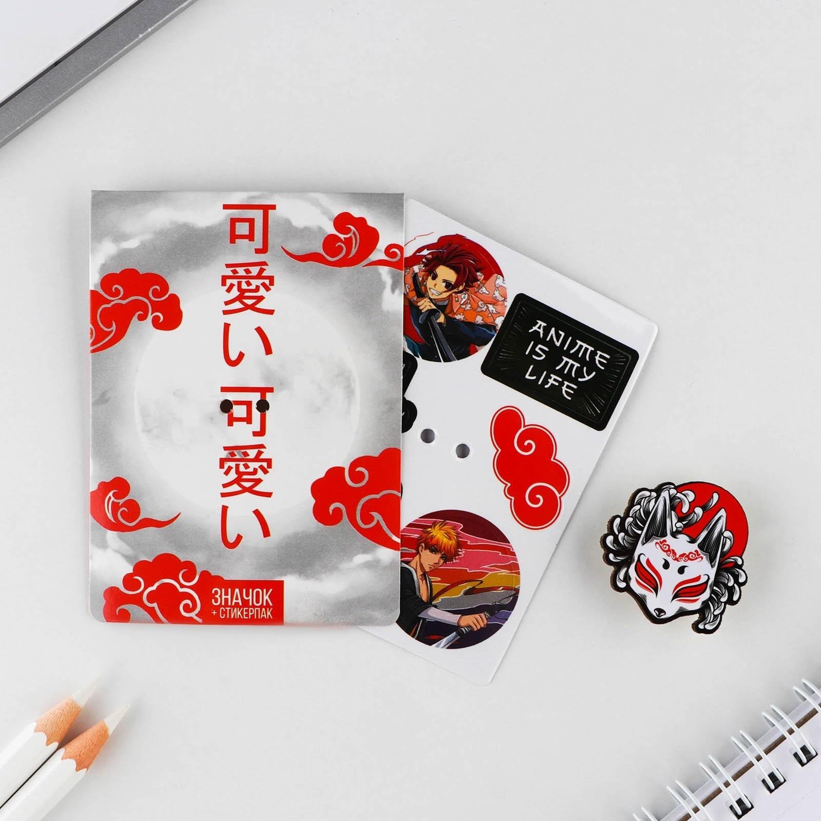 Значок с наклейками