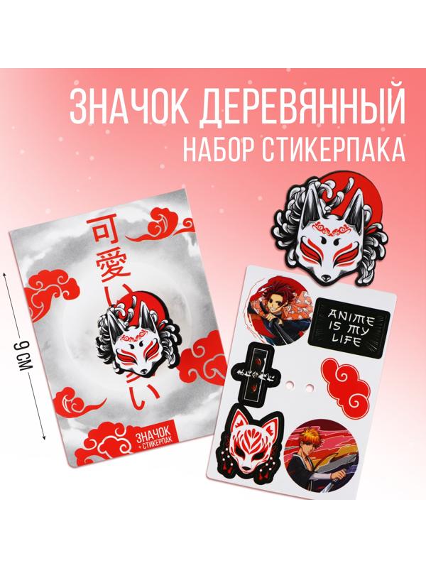 Значок с наклейками