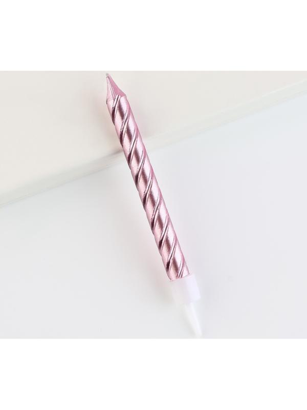 Свечи в торт, розовые, 6 шт, 8,5 х 15 см