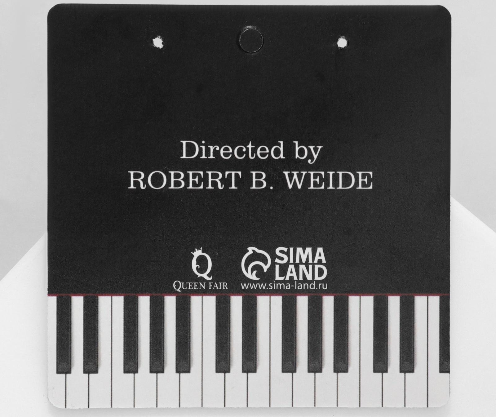 Серьги акрил Directed by, цвет чёрно-белый