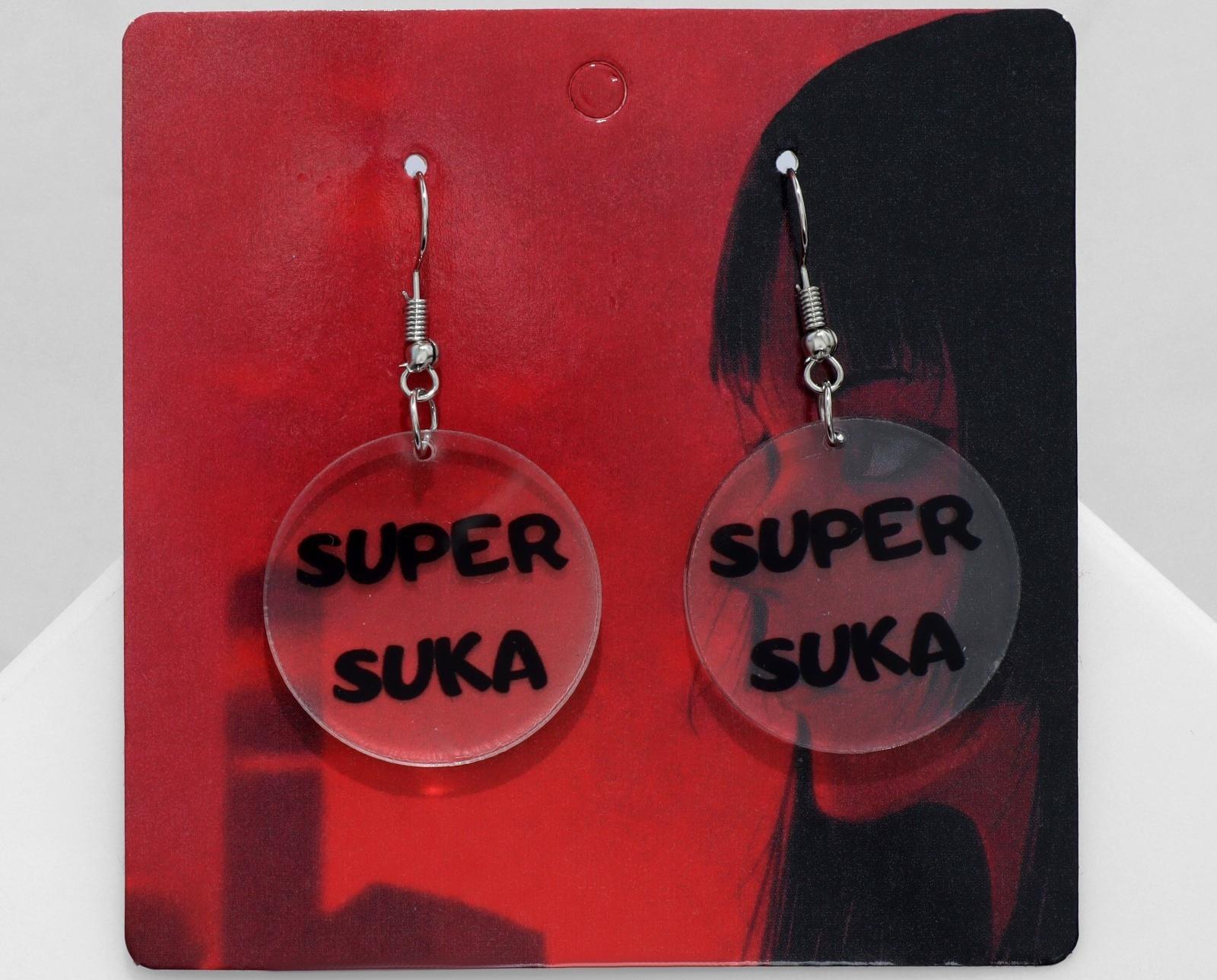 Серьги акрил Super suka, цвет чёрный