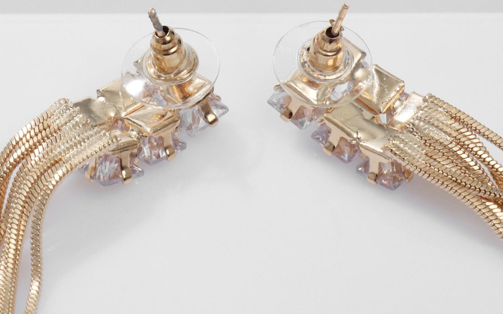 Серьги висячие со стразами 