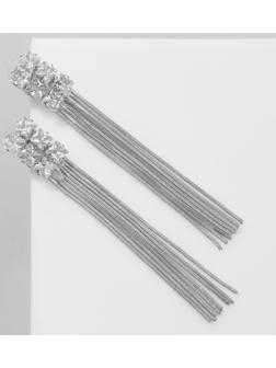 Серьги висячие со стразами 