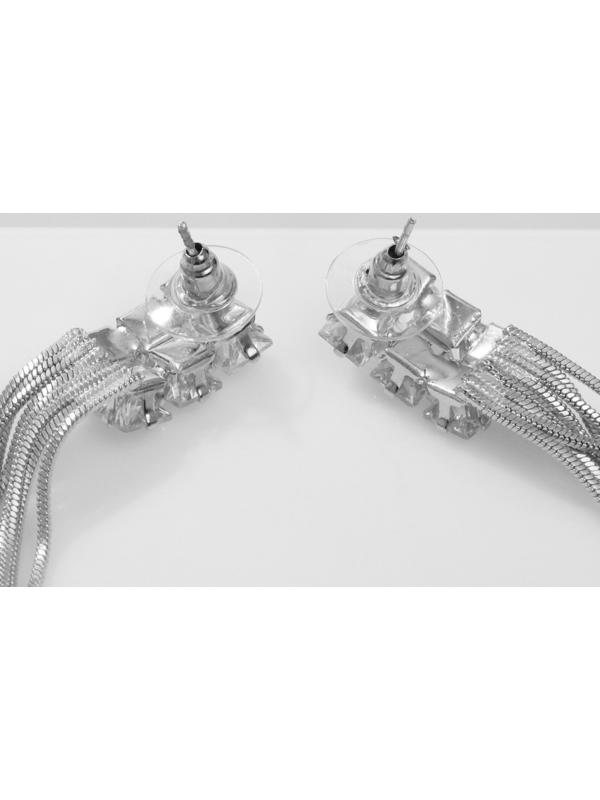 Серьги висячие со стразами 