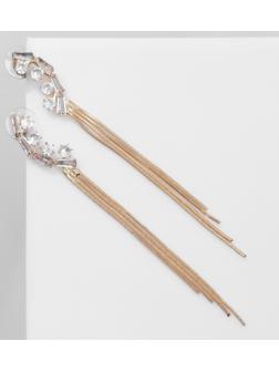 Серьги висячие со стразами 