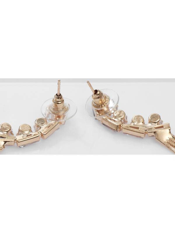 Серьги висячие со стразами 