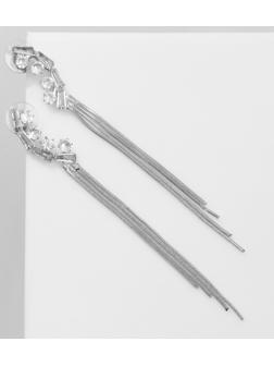 Серьги висячие со стразами 