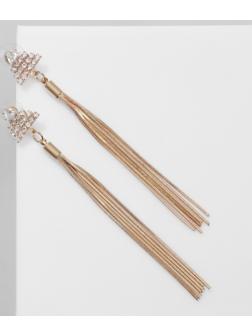 Серьги висячие со стразами 