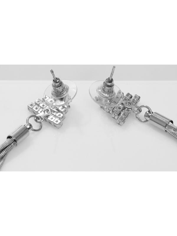 Серьги висячие со стразами 