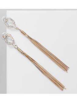 Серьги висячие со стразами 