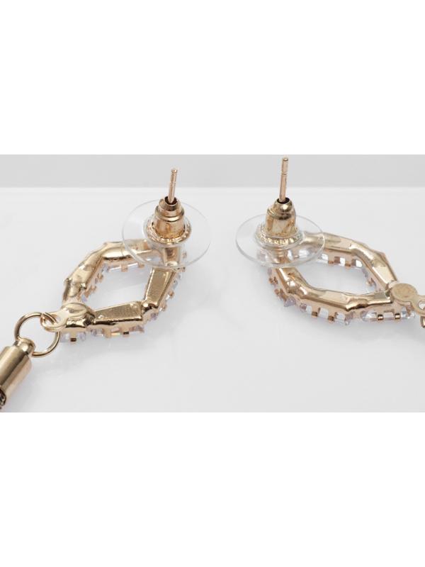 Серьги висячие со стразами 