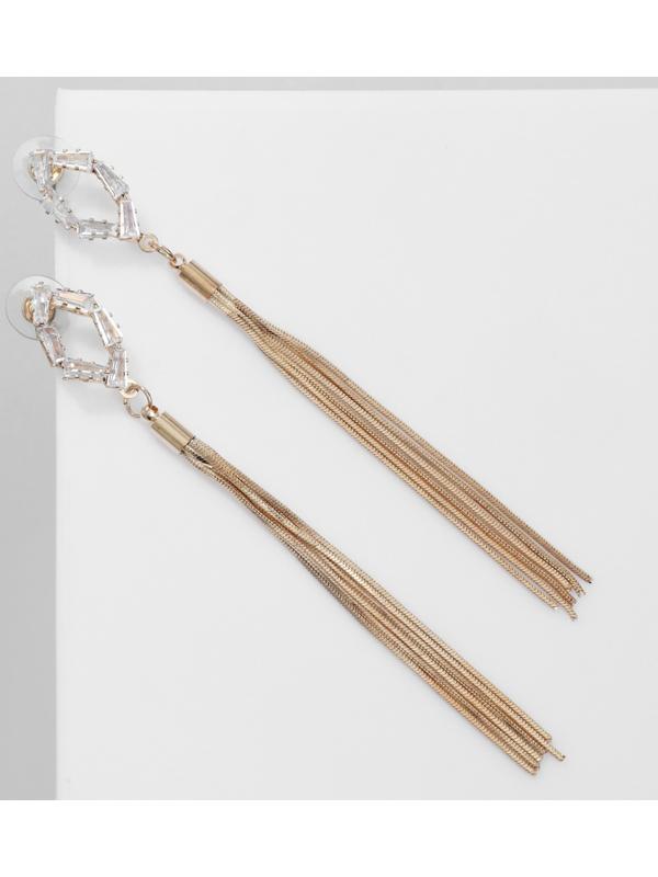 Серьги висячие со стразами 