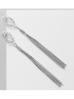 Серьги висячие со стразами 