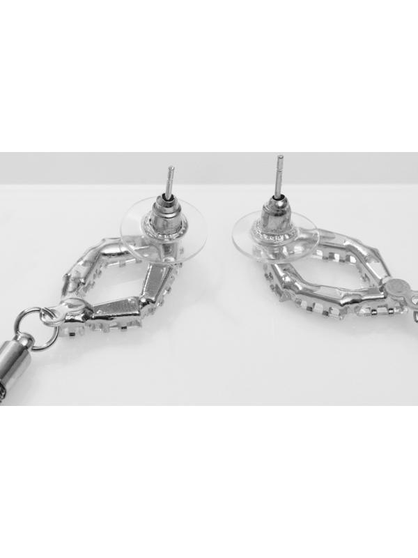 Серьги висячие со стразами 