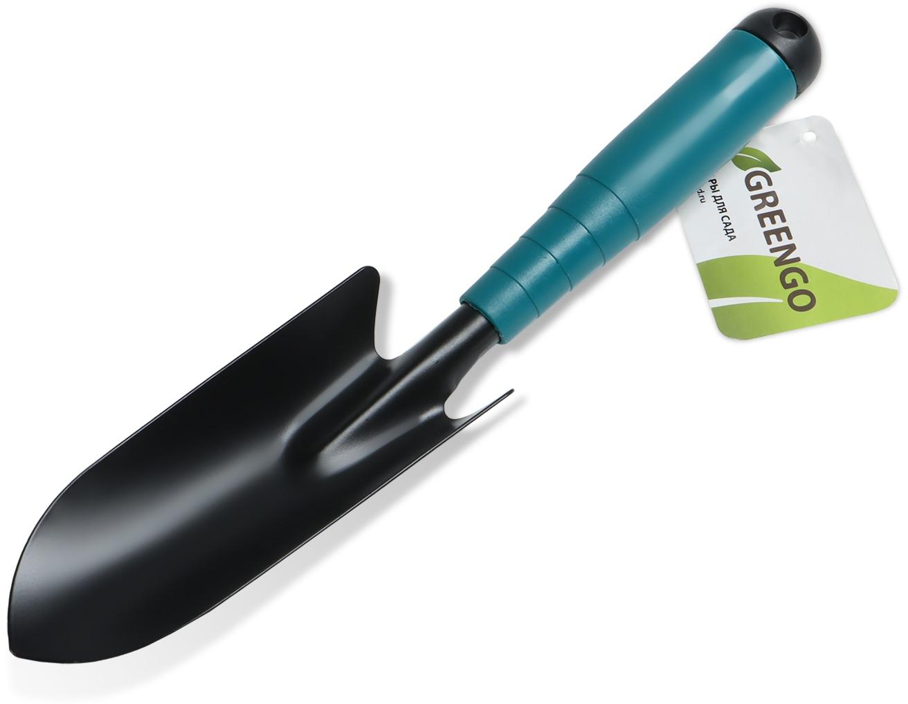 Совок посадочный узкий пластиковая рукоять зеленый