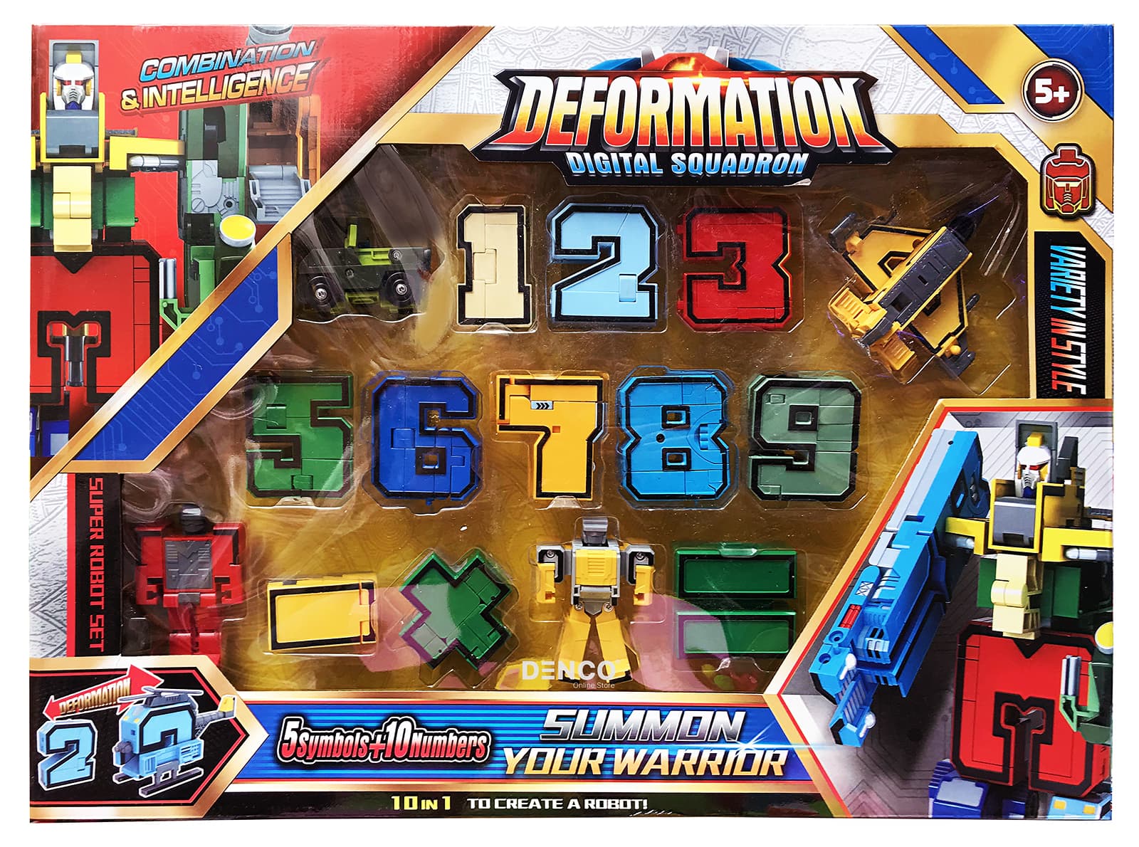 Трансботы Deformation Digital Squadron (5 символов и 10 цифр в 1 наборе)