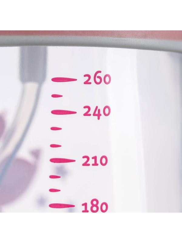 Поильник с трубочкой, Ø55мм «Фламинго», 260 мл, +9 мес., розовый