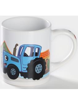 Кружка детская керамическая «Синий трактор», 240 мл
