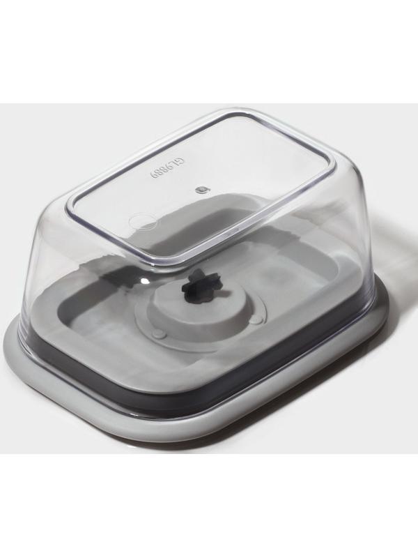 Ланч-бокс с вакуумным клапаном Доляна, 360 мл, 13,8×10×6,2 см, цвет серый