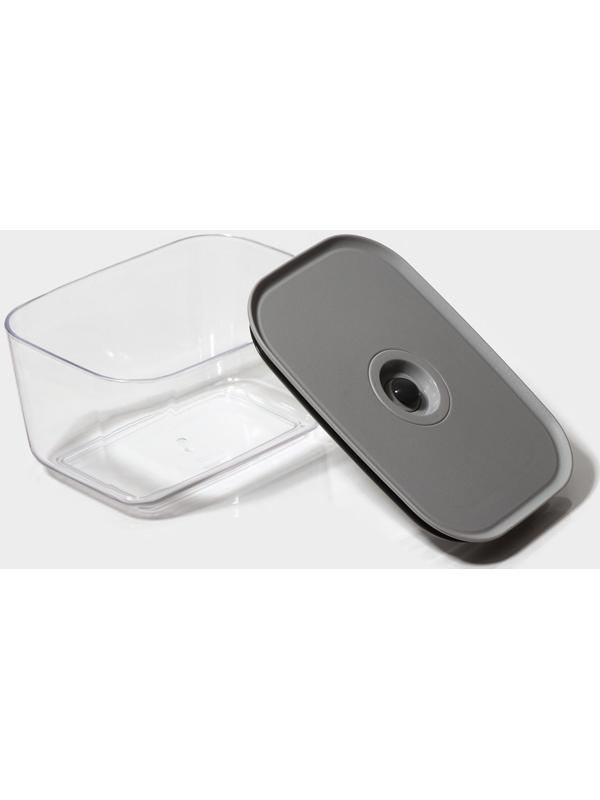 Ланч-бокс с вакуумным клапаном Доляна, 800 мл, 16,7×12×8,5 см, цвет серый