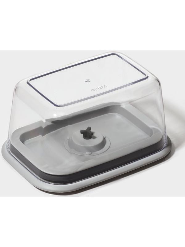 Ланч-бокс с вакуумным клапаном Доляна, 800 мл, 16,7×12×8,5 см, цвет серый