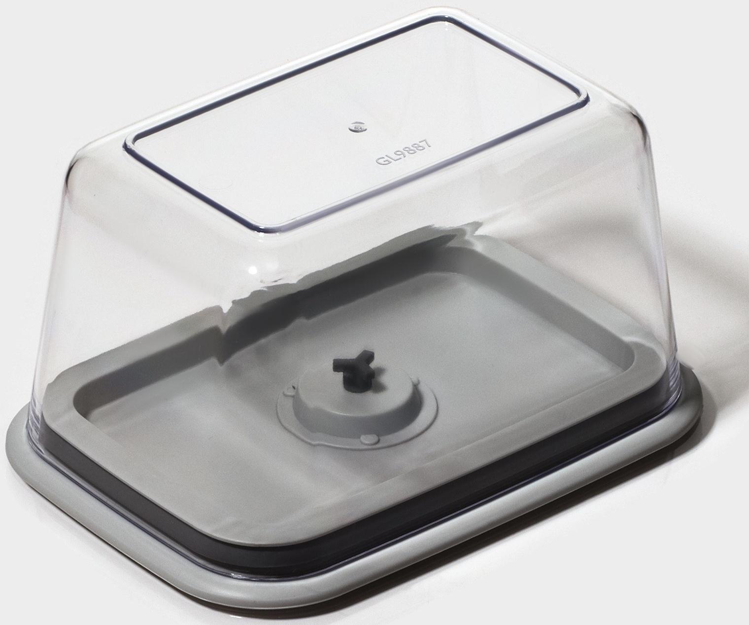 Ланч-бокс с вакуумным клапаном Доляна, 1450 мл, 19,5×14×10,5 см, цвет серый