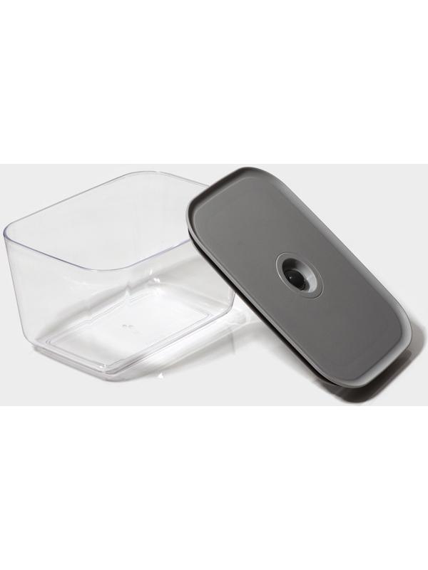 Ланч-бокс с вакуумным клапаном Доляна, 1450 мл, 19,5×14×10,5 см, цвет серый