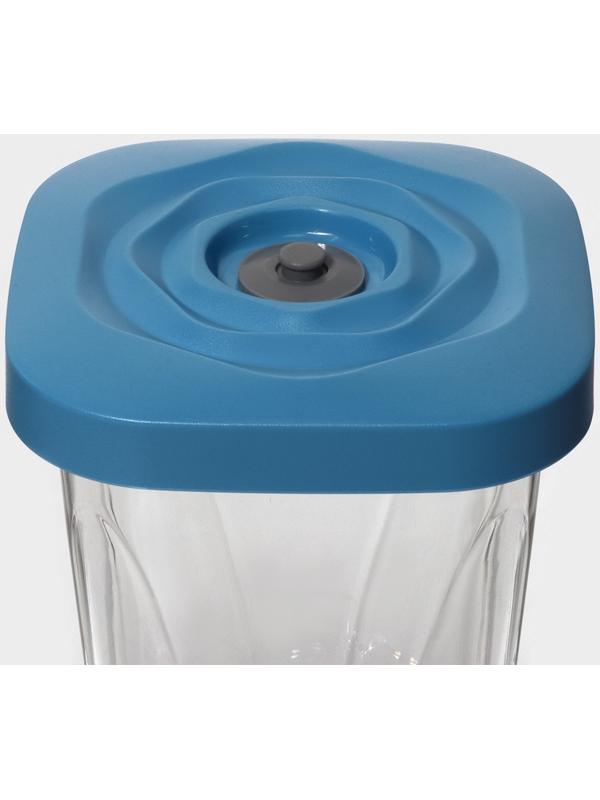 Набор банок для продуктов с вакуумом Доляна, 3 шт, 380 мл, 750 мл,1300 мл, насос, цвет голубой