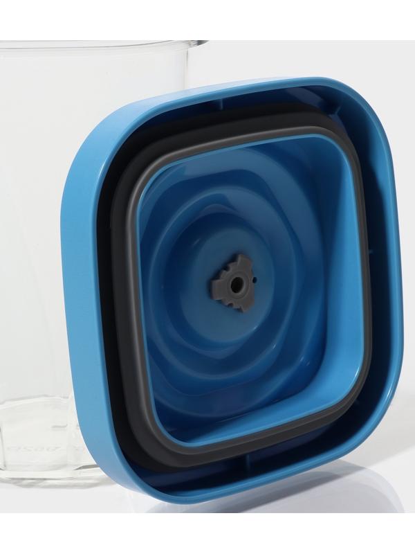 Набор банок для продуктов с вакуумом Доляна, 3 шт, 380 мл, 750 мл,1300 мл, насос, цвет голубой