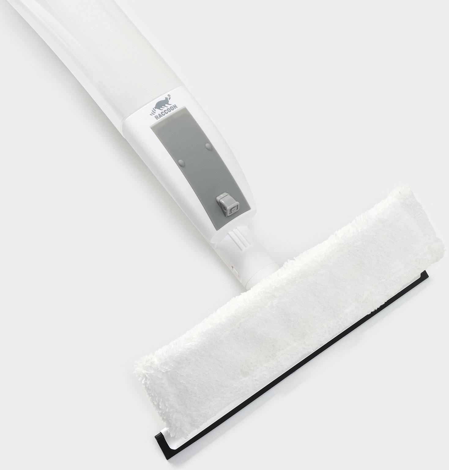 Оконная швабра с распылителем Raccoon, алюминиевая ручка, длина 116 см, сгон 25 см, насадка 25×6 см