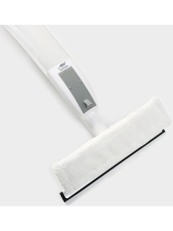 Оконная швабра с распылителем Raccoon, алюминиевая ручка, длина 116 см, сгон 25 см, насадка 25×6 см