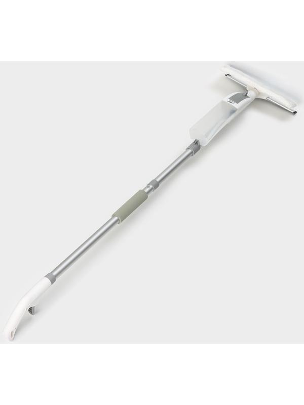 Оконная швабра с распылителем Raccoon, алюминиевая ручка, длина 116 см, сгон 25 см, насадка 25×6 см