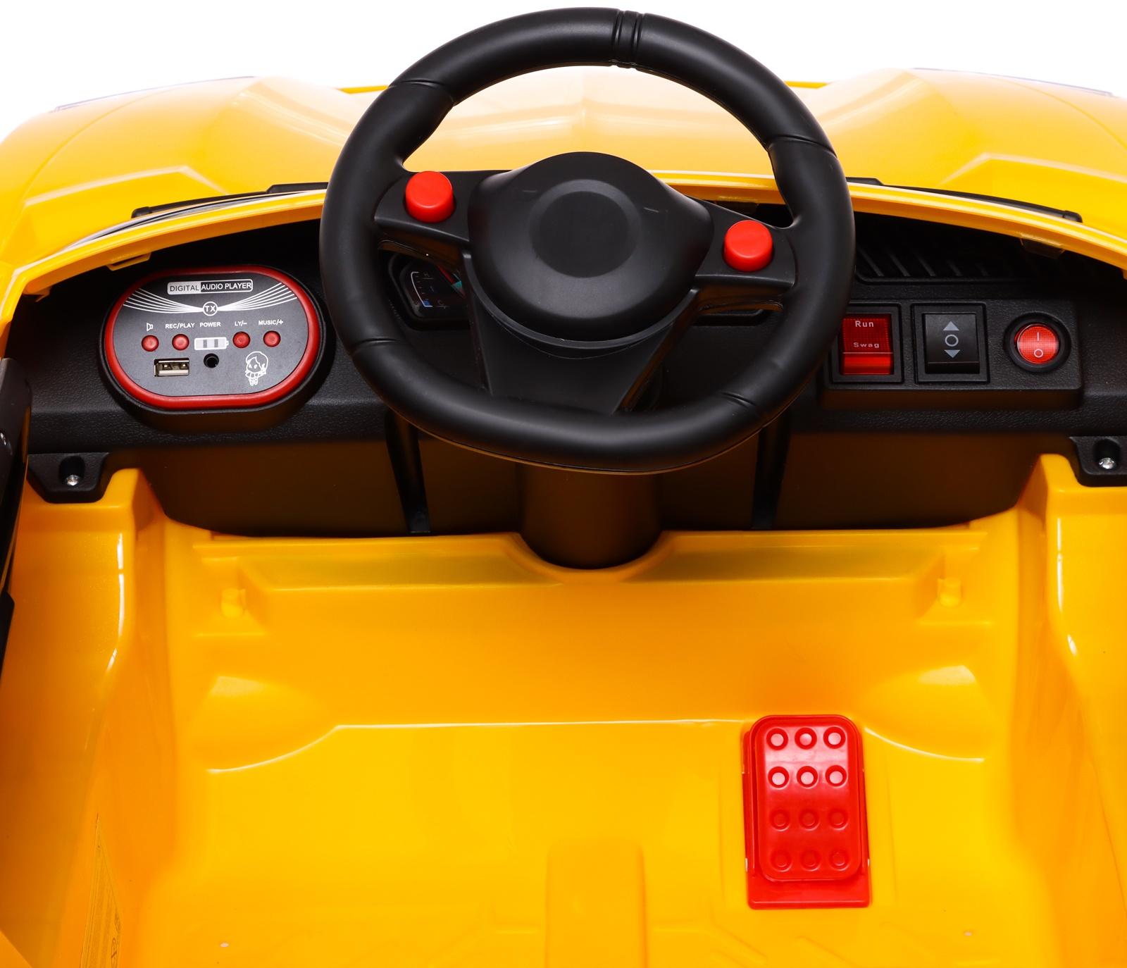 Электромобиль «Ламбо», 2 мотора, цвет желтый
