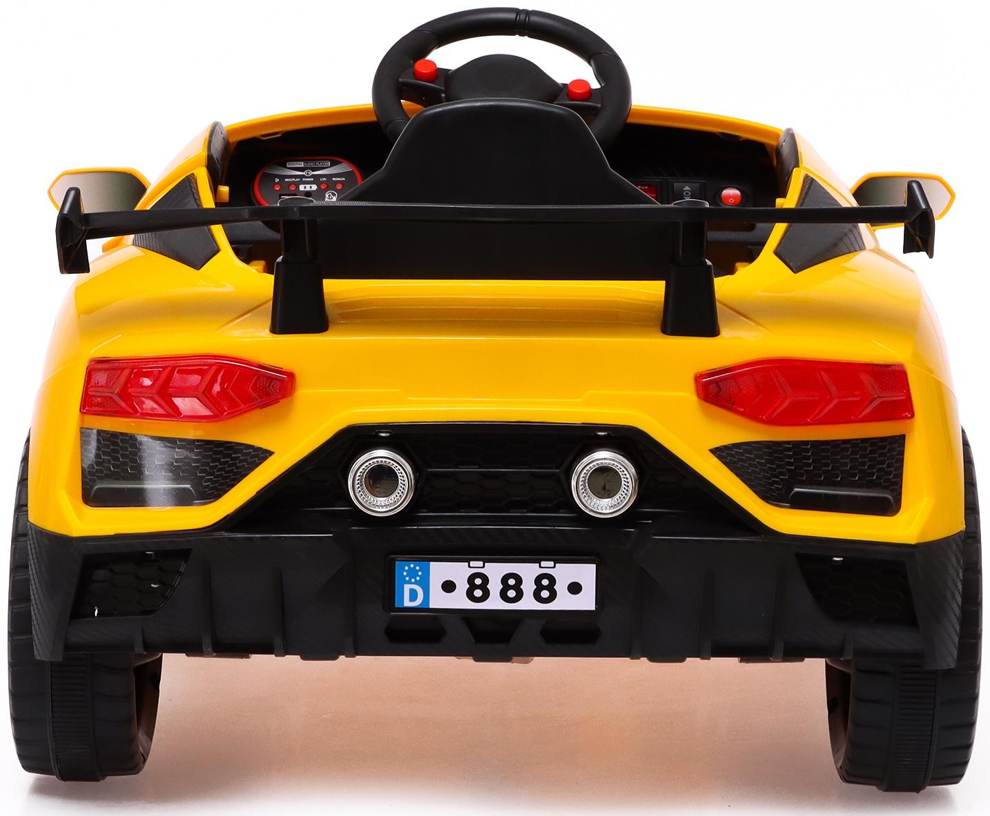 Электромобиль «Ламбо», 2 мотора, цвет желтый