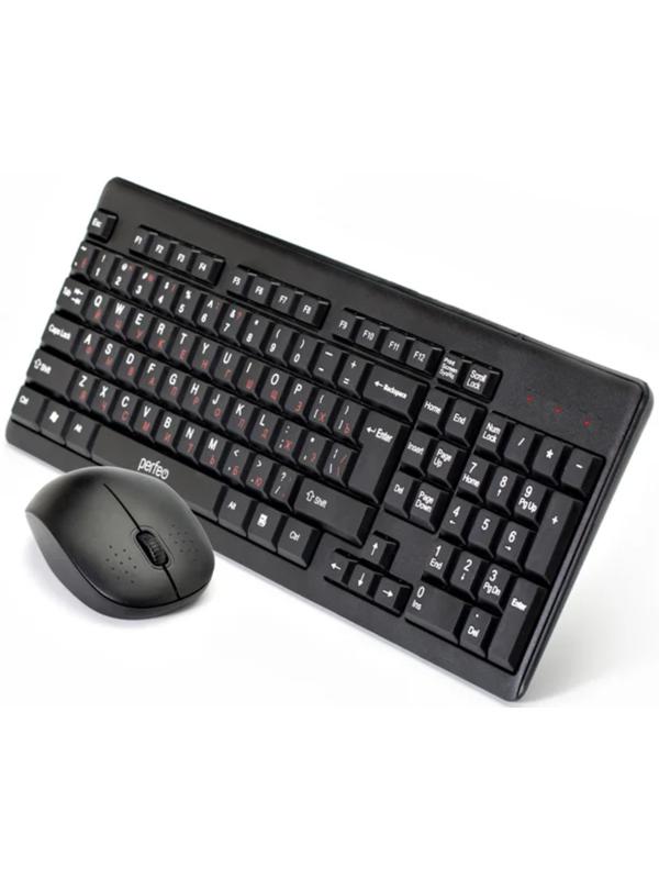 Комплект клавиатура и мышь Perfeo TEAM, мембран, 1000 dpi, USB, чёрный