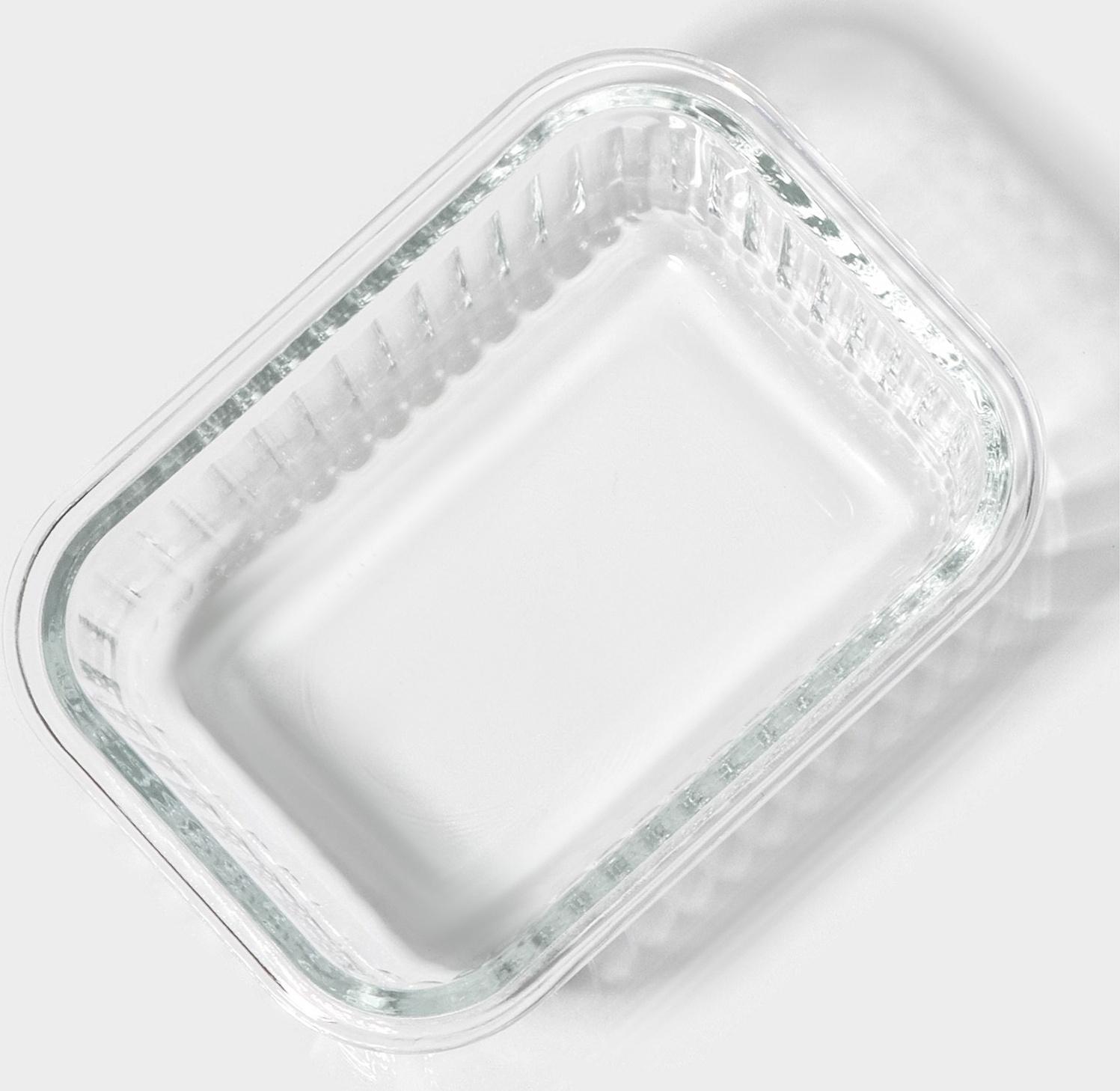 Контейнер из жаропрочного стекла Доляна «Данте», прямоугольный, 370 мл, 14,5×10,5×5,5 см