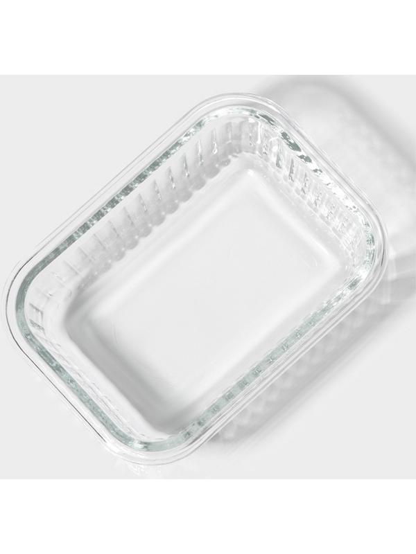 Контейнер из жаропрочного стекла Доляна «Данте», прямоугольный, 370 мл, 14,5×10,5×5,5 см