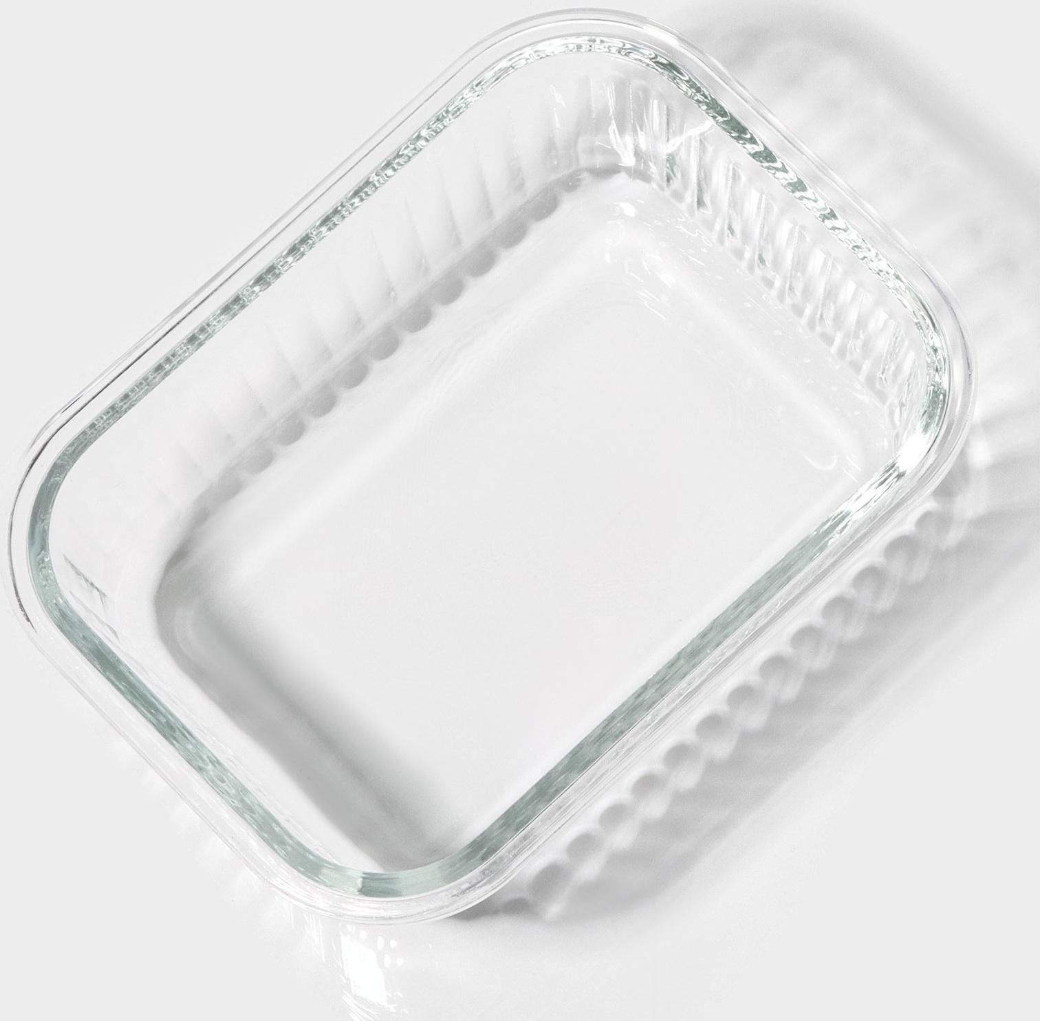 Контейнер из жаропрочного стекла Доляна «Данте», прямоугольный, 640 мл, 17×12,5×6,3 см