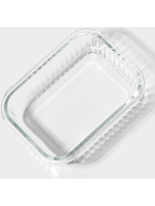 Контейнер из жаропрочного стекла Доляна «Данте», прямоугольный, 640 мл, 17×12,5×6,3 см