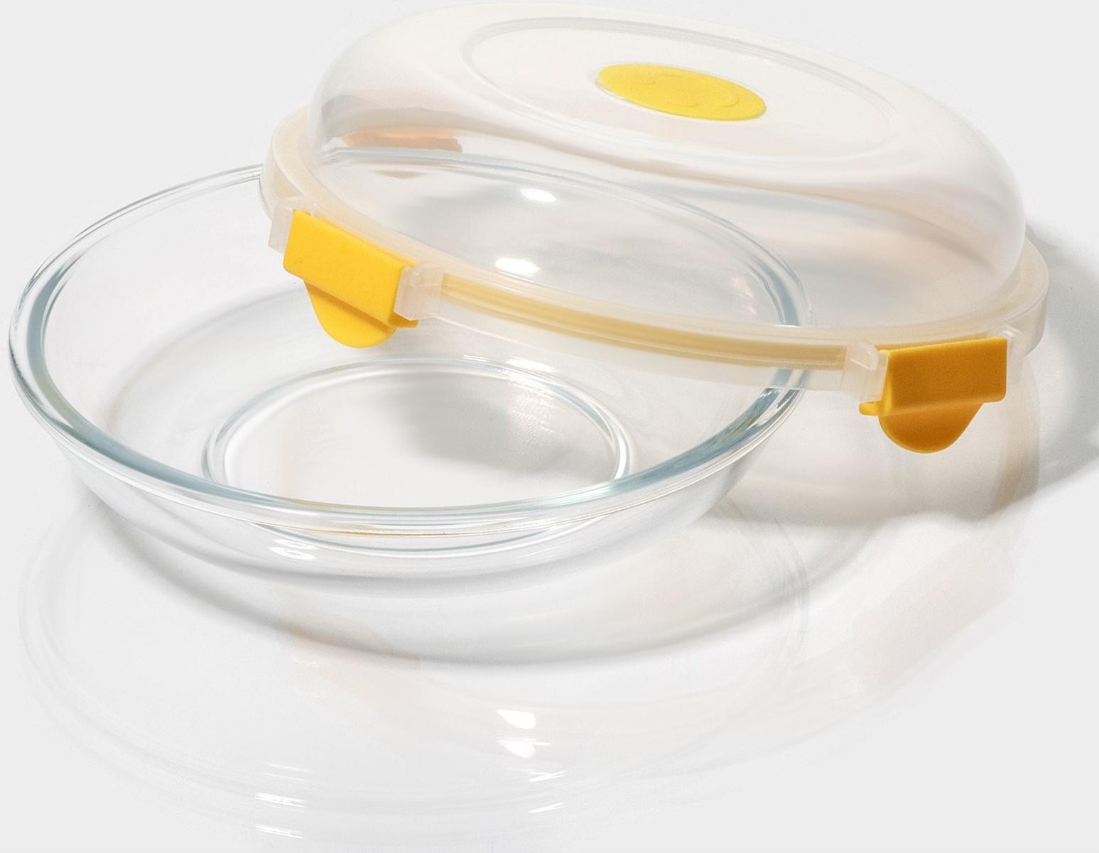 Контейнер из жаропрочного стекла Доляна, круглый, 500 мл, 19×8 см