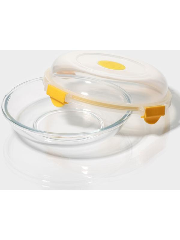 Контейнер из жаропрочного стекла Доляна, круглый, 500 мл, 19×8 см