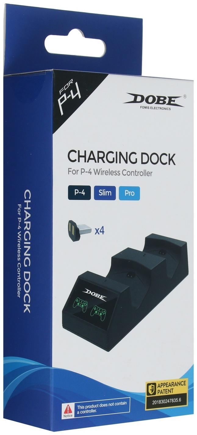 Зарядная станция для 2-х геймпадов PS4 Dobe TP4-1822, магнитные коннекторы, с индикацией