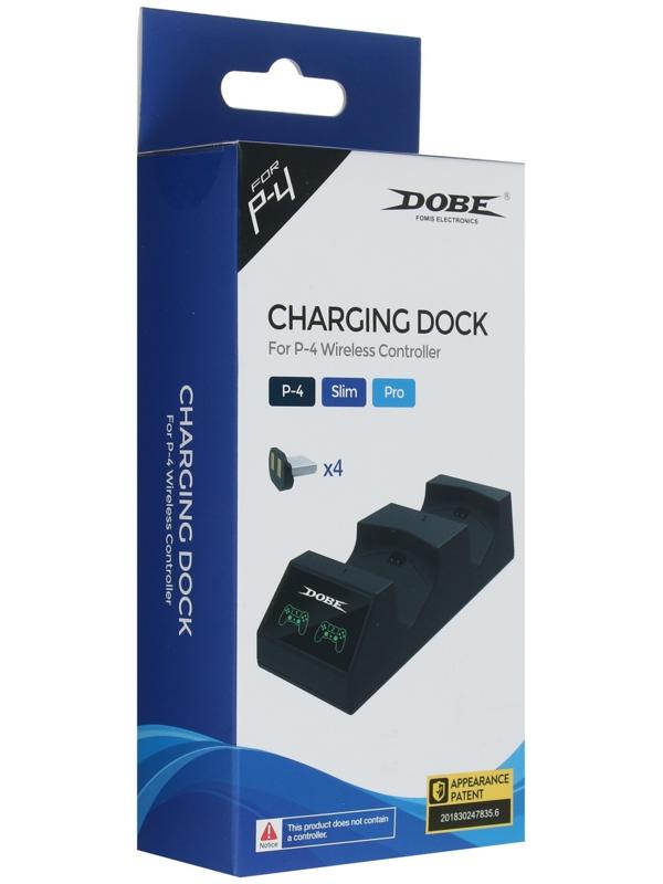 Зарядная станция для 2-х геймпадов PS4 Dobe TP4-1822, магнитные коннекторы, с индикацией