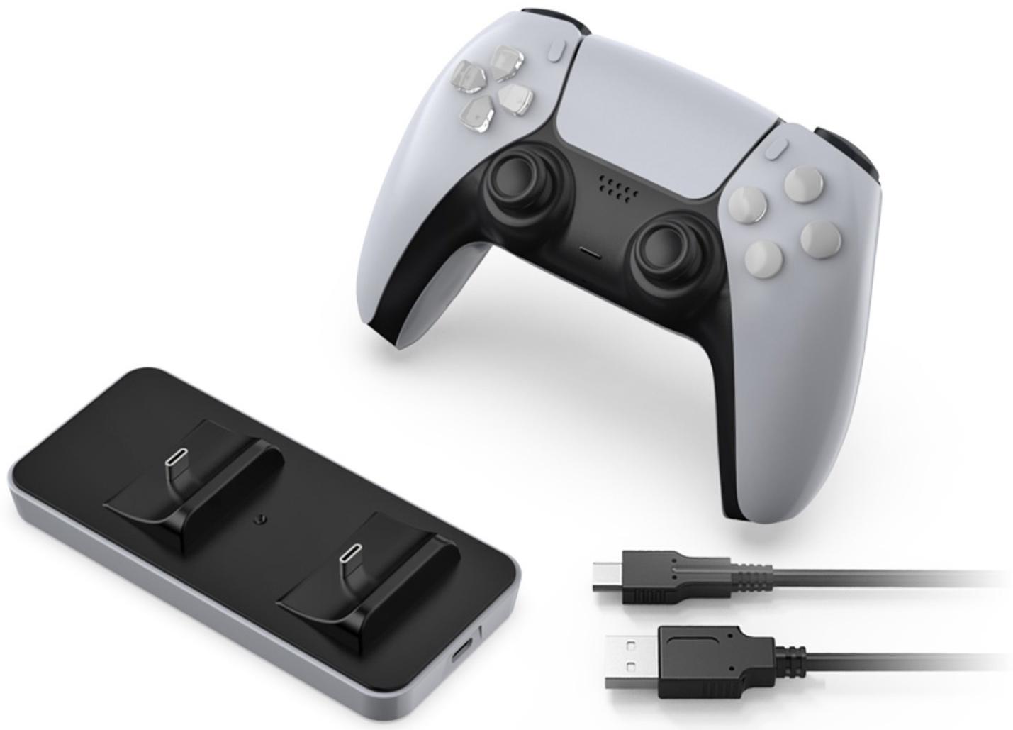 Зарядная станция для 2-x геймпадов PS5 Dobe TP5-0591, Charging Dock, чёрно-белая